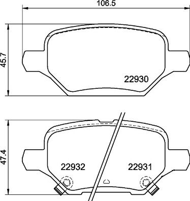 Zestaw klocków hamulcowych, hamulce tarczowe BREMBO P 59 099