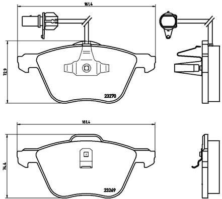 Zestaw klocków hamulcowych, hamulce tarczowe BREMBO P 85 061