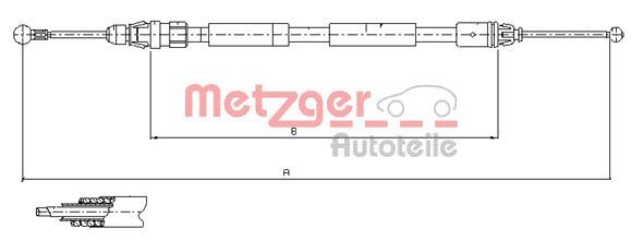 Cięgło, hamulec postojowy METZGER 11.6807