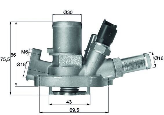 Termostat, płyn chłodzący MAHLE TI15180