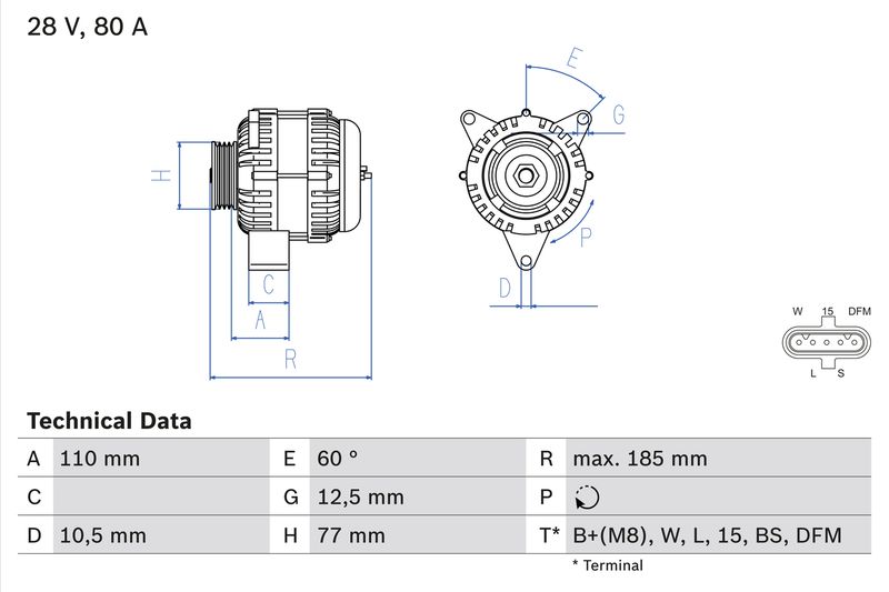 Alternator BOSCH 0 986 042 360