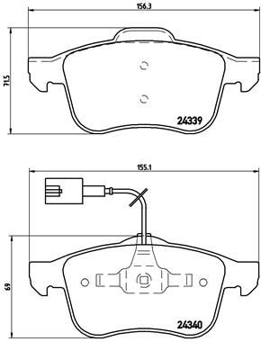 Zestaw klocków hamulcowych, hamulce tarczowe BREMBO P 23 103