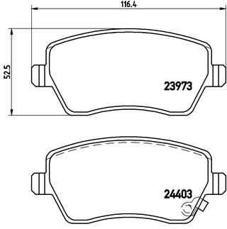 Zestaw klocków hamulcowych, hamulce tarczowe BREMBO P 59 050