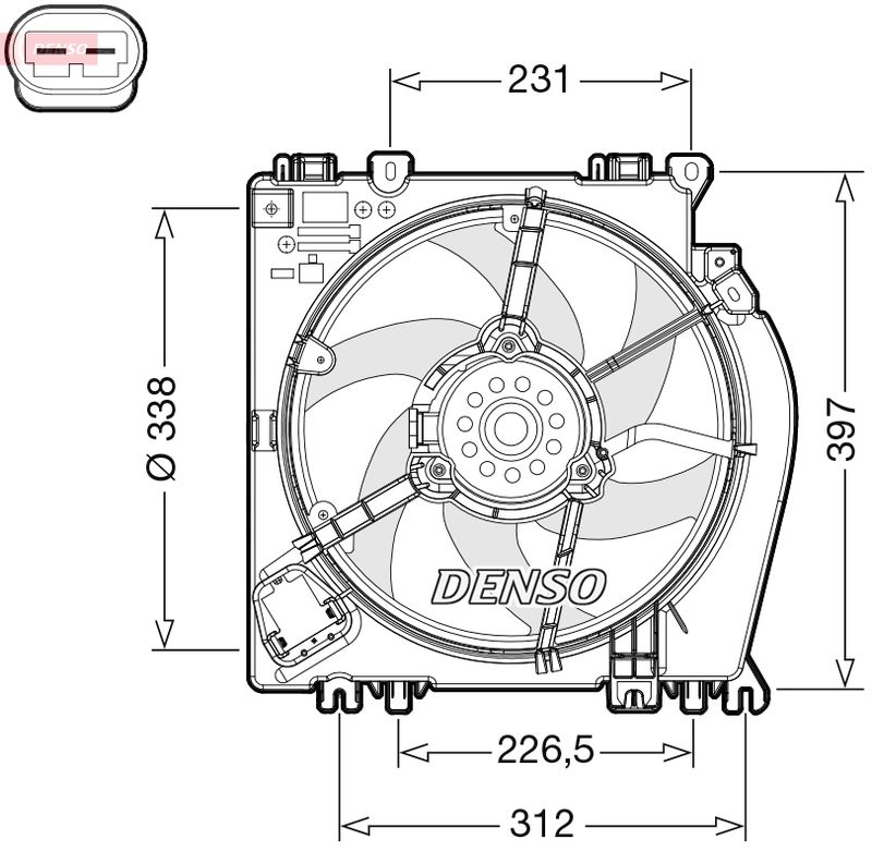 Wentylator, chłodzenie silnika DENSO DER46002