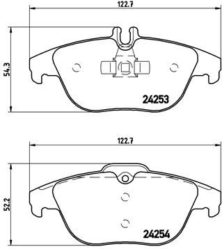 Zestaw klocków hamulcowych, hamulce tarczowe BREMBO P 50 068