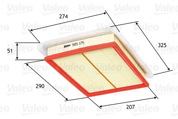 Filtr powietrza VALEO 585175