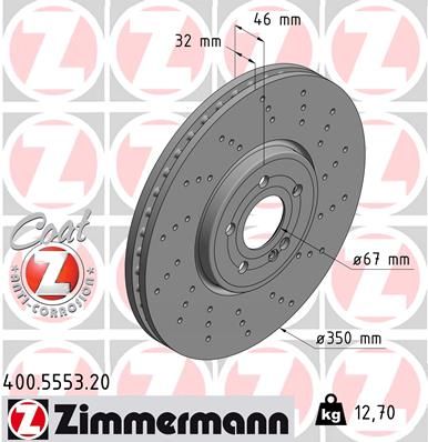 Tarcza hamulcowa ZIMMERMANN 400.5553.20