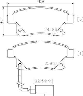 Zestaw klocków hamulcowych, hamulce tarczowe BREMBO P 24 066