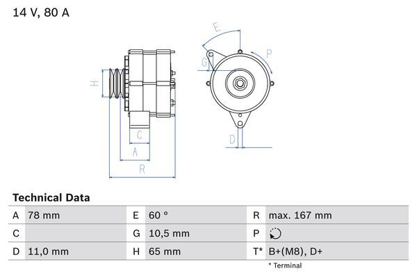 Alternator BOSCH 0 986 034 120