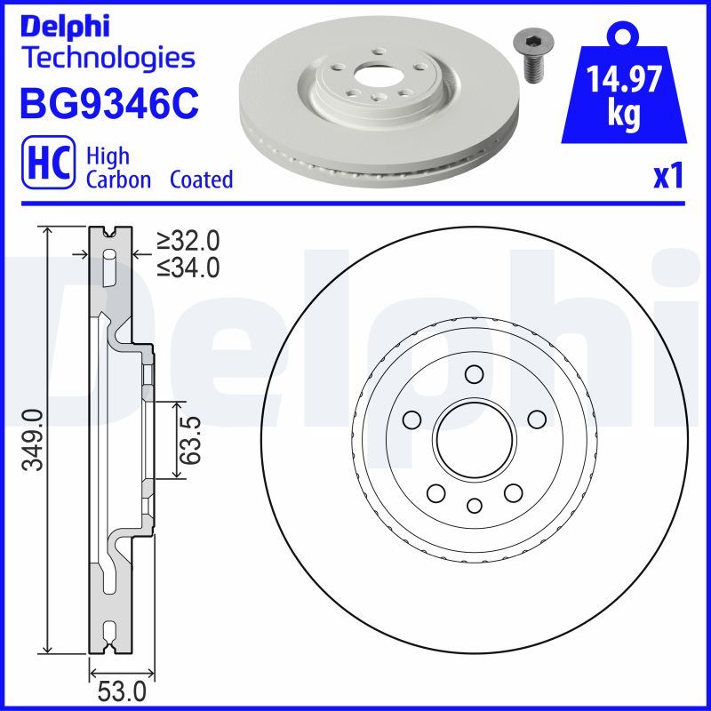 Tarcza hamulcowa DELPHI BG9346C