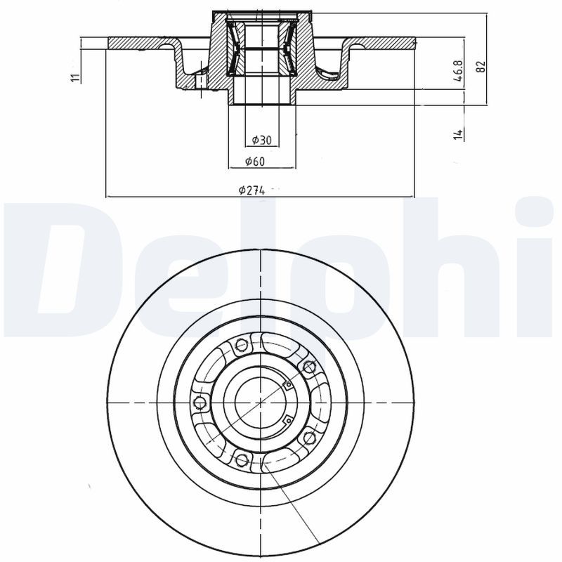 Tarcza hamulcowa DELPHI BG9026RS