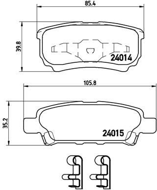 Zestaw klocków hamulcowych, hamulce tarczowe BREMBO P 54 034