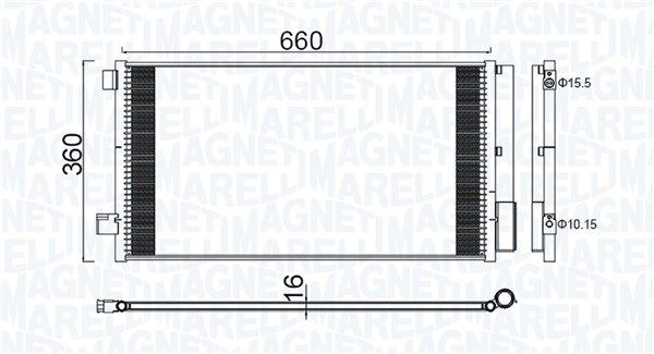 Skraplacz, klimatyzacja MAGNETI MARELLI 350203100400