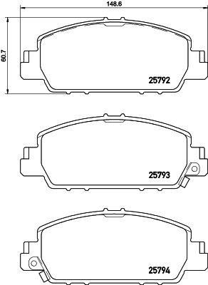 Zestaw klocków hamulcowych, hamulce tarczowe BREMBO P 28 077
