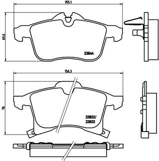 Zestaw klocków hamulcowych, hamulce tarczowe BREMBO P 59 045