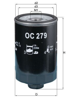 Filtr oleju MAHLE OC279