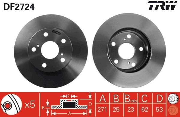 Tarcza hamulcowa TRW DF2724