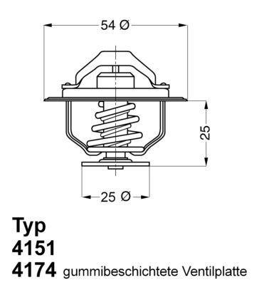 Termostat, płyn chłodzący WAHLER 4174.82D