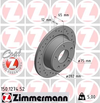 Tarcza hamulcowa ZIMMERMANN 150.1274.52