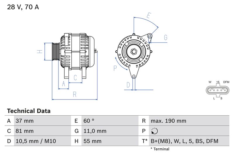 Alternator BOSCH 0 986 045 160