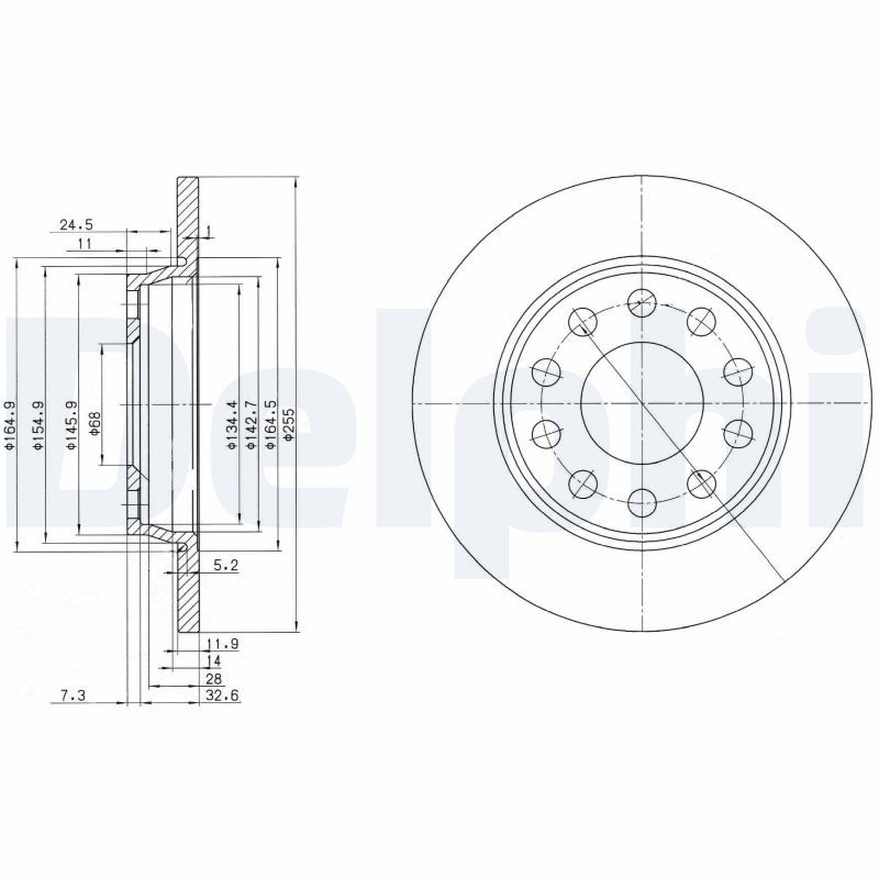 Tarcza hamulcowa DELPHI BG3674C
