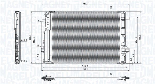 Skraplacz, klimatyzacja MAGNETI MARELLI 350203758000