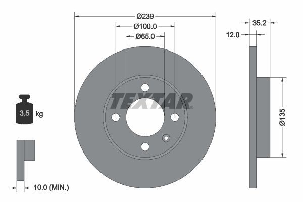 Tarcza hamulcowa TEXTAR 92010603