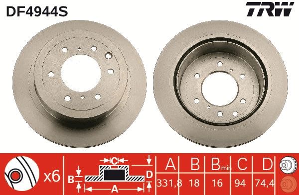 Tarcza hamulcowa TRW DF4944S