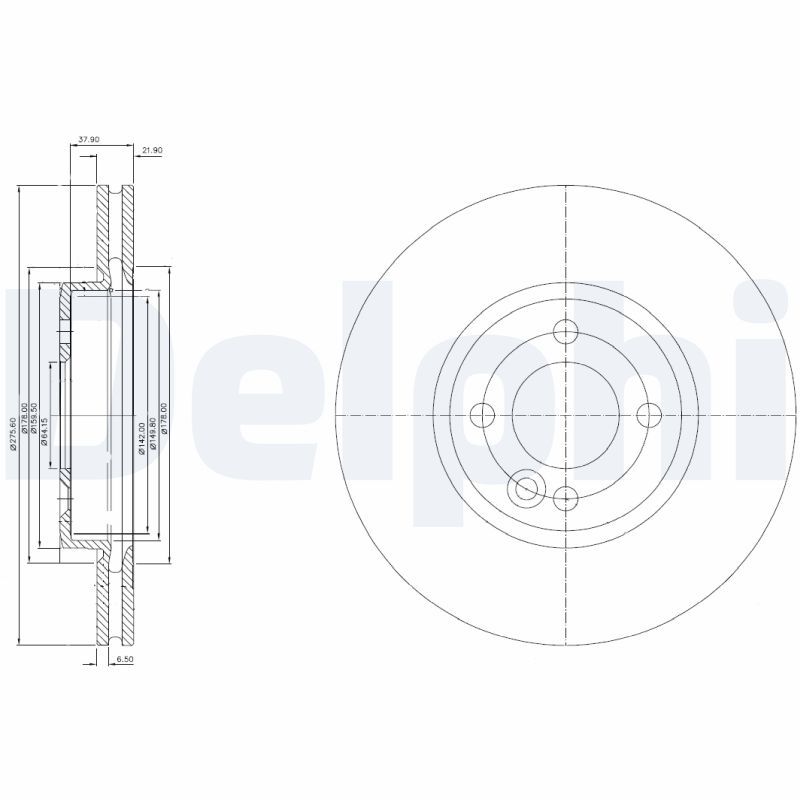 Tarcza hamulcowa DELPHI BG3661C