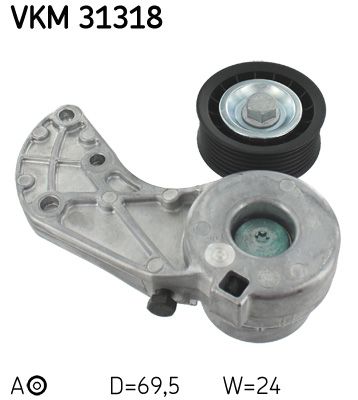 Rolka napinacza, pasek klinowy wielorowkowy SKF VKM 31318