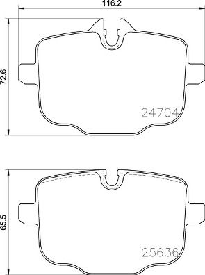 Zestaw klocków hamulcowych, hamulce tarczowe BREMBO P 06 101