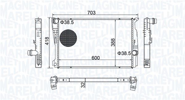 Chłodnica, układ chłodzenia silnika MAGNETI MARELLI 350213209100