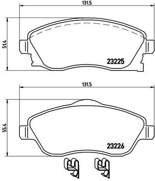 Zestaw klocków hamulcowych, hamulce tarczowe BREMBO P 59 036