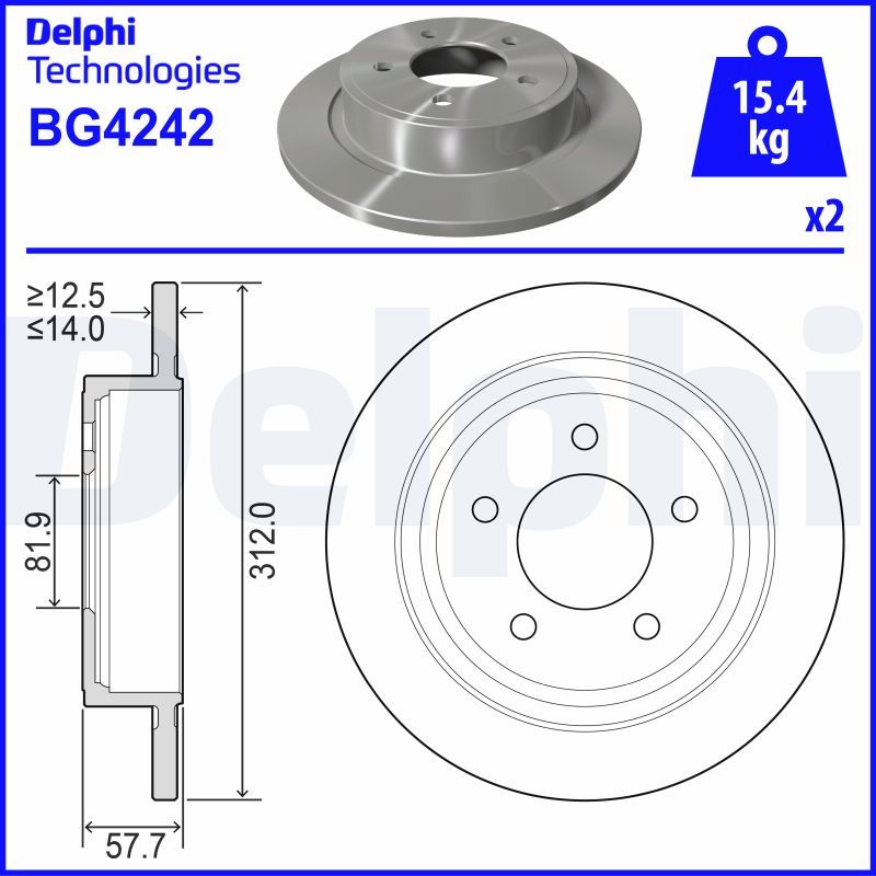 Tarcza hamulcowa DELPHI BG4242