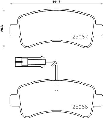 Zestaw klocków hamulcowych, hamulce tarczowe BREMBO P 61 130