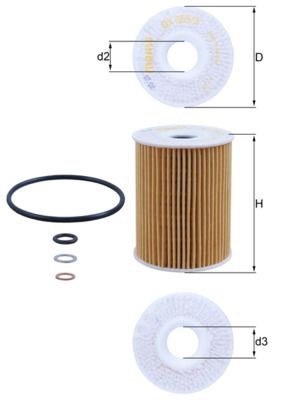 Filtr oleju MAHLE OX355/3D