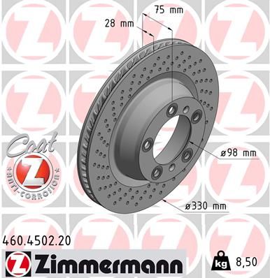 Tarcza hamulcowa ZIMMERMANN 460.4502.20