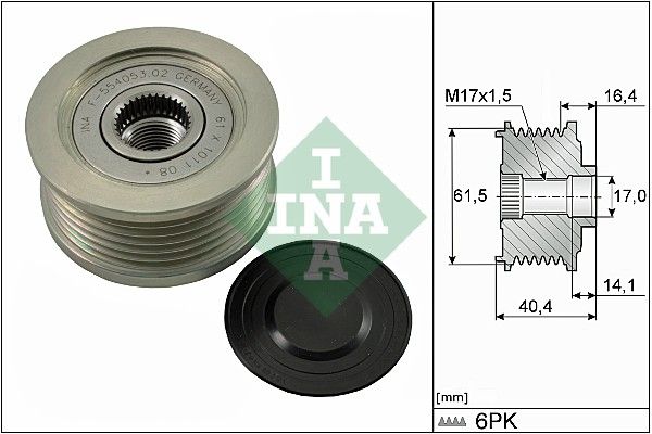 Alternator - sprzęgło jednokierunkowe INA 535011510