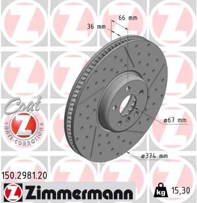 Tarcza hamulcowa ZIMMERMANN 150.2981.20