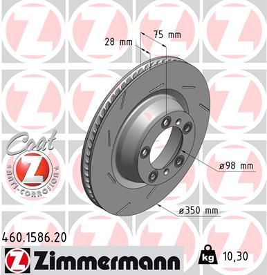 Tarcza hamulcowa ZIMMERMANN 460.1586.20