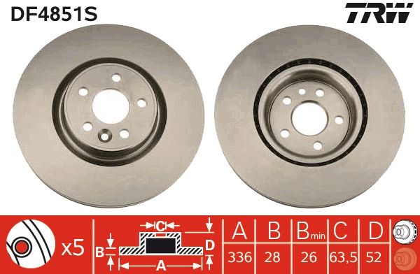 Tarcza hamulcowa TRW DF4851S