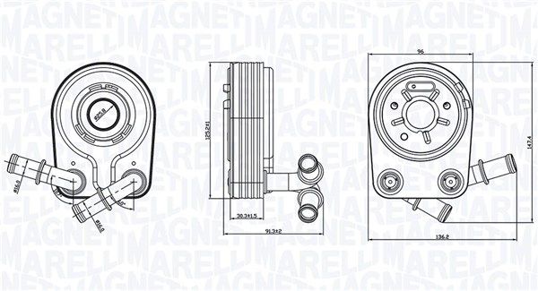 Chłodnica oleju, olej silnikowy MAGNETI MARELLI 350300000100