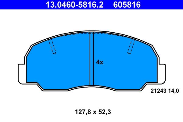 Zestaw klocków hamulcowych, hamulce tarczowe Ate 13.0460-5816.2