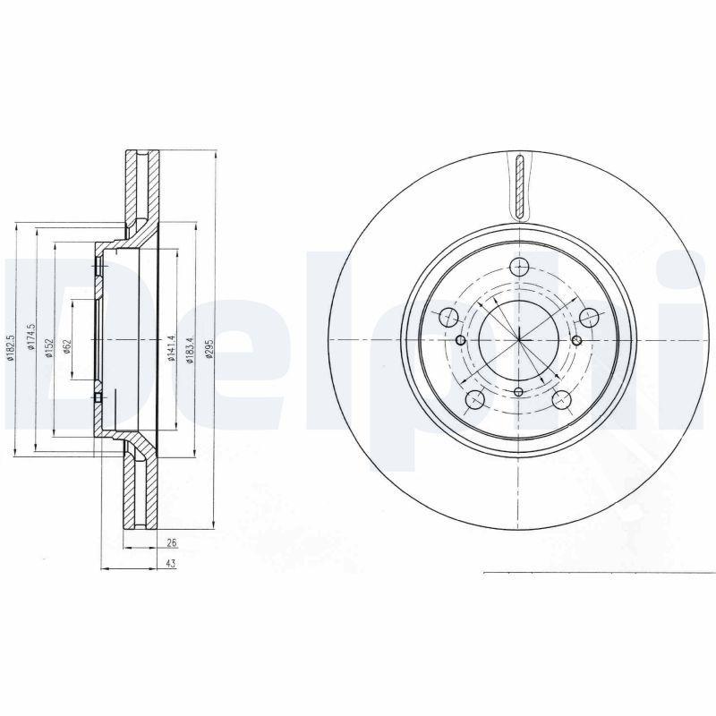 Tarcza hamulcowa DELPHI BG4236C
