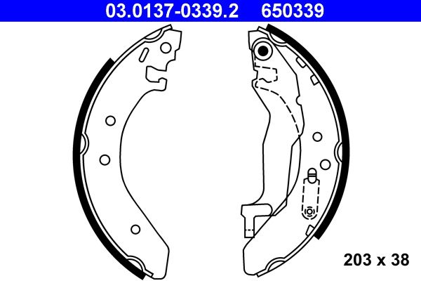 Zestaw szczęk hamulcowych ATE 03.0137-0339.2