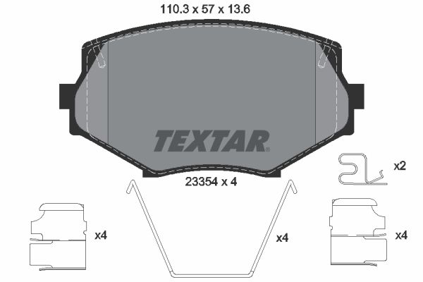 Zestaw klocków hamulcowych, hamulce tarczowe TEXTAR 2335404