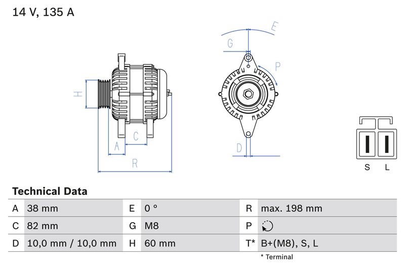Alternator BOSCH 0 986 082 190