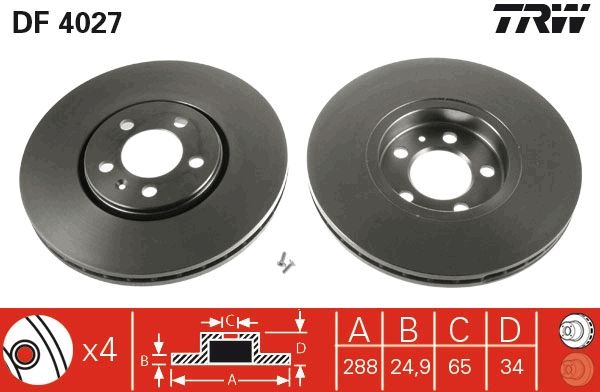 Tarcza hamulcowa TRW DF4027