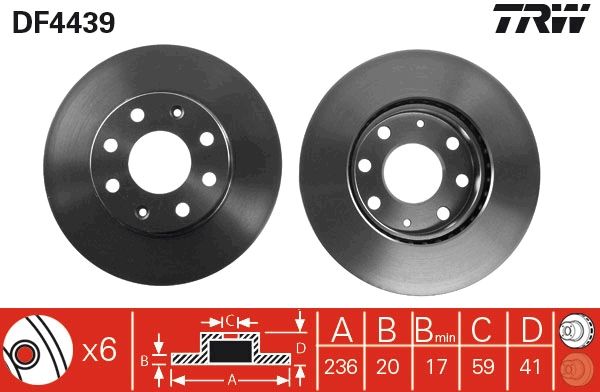 Tarcza hamulcowa TRW DF4439