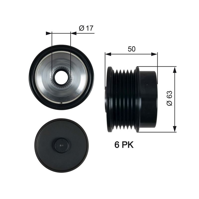 Alternator - sprzęgło jednokierunkowe GATES oap7186